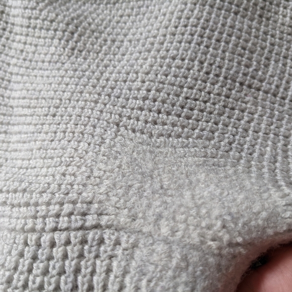 Wilfred Free Wolter Merino Sweater Waffle-knit V-neck sweater grey Medium T7 - Picture 11 of 11